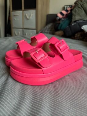 Women's Hot Pink Platform Sandals Size 8 From Fashion Nova